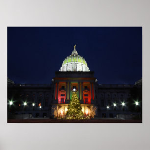 Póster Iluminación del árbol de Navidad del Capitolio Est