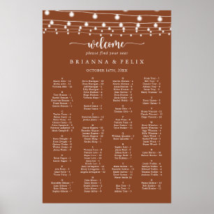 Póster Iluminación Tabla de asientos alfabéticos de terra