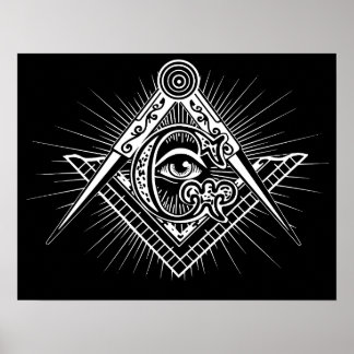 Póster Iluminati Símbolo de masón ocular