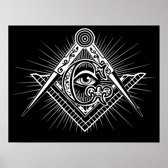 Póster Iluminati Símbolo de masón ocular (Frente)