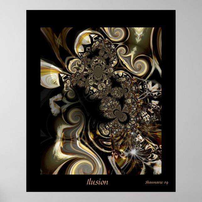 Póster Ilusión artística de resumen digital poster (Frente)