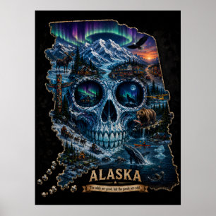 Póster Ilusión de cráneo de Alaska   Astigmatismo ESTADO 