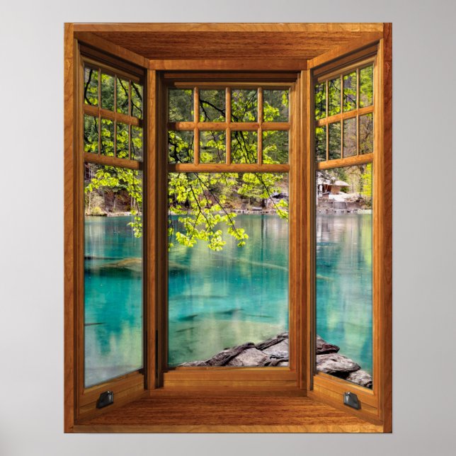 Póster Ilusión de la ventana de Wood Bay - Lago de Calaba (Frente)