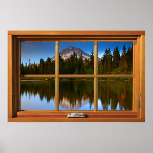 Póster Ilusión de ventana falsa - Reflexión de montaña VI (Frente)