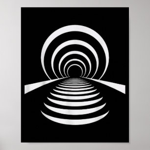 Póster Ilusión del Más Allá Cristiano Túnel Retro Abstrac