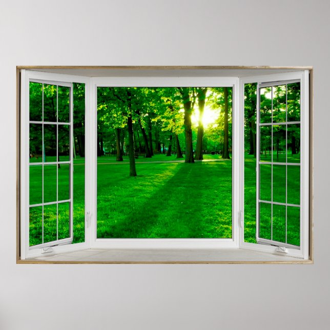 Póster Ilusión en la ventana de la bahía blanca frente a  (Frente)