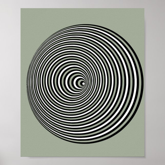 Póster Ilusión óptica 3D Círculo óptico 3D (Frente)