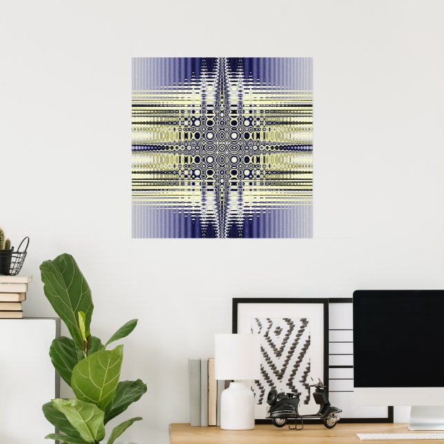 Póster Ilusión óptica abstracta fractal (Oficina en casa)