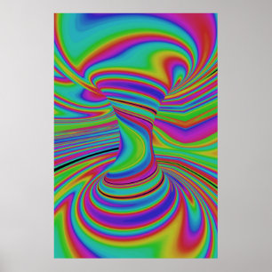Póster ilusión óptica colorida