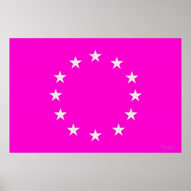 Póster Ilusión óptica de bandera - UE (Frente)