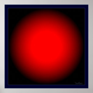 Póster Ilusión óptica de bombilla roja intermitente