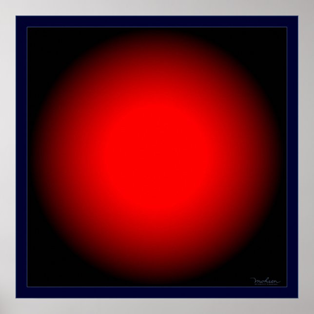 Póster Ilusión óptica de bombilla roja intermitente (Frente)