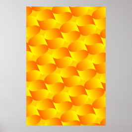 Póster Ilusión óptica de patrón de escala de oro 3D de lu