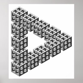 Póster Ilusión óptica de triángulo imposible