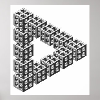 Póster Ilusión óptica de triángulo imposible