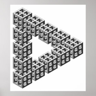 Póster Ilusión óptica del triángulo imposible