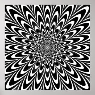 Póster Ilusión óptica en blanco y negro