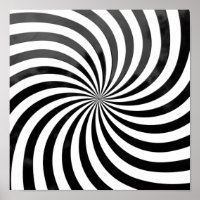 Ilusión óptica en espiral negra y blanca