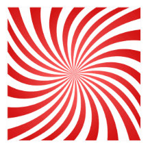 Ilusión óptica en espiral roja y blanca