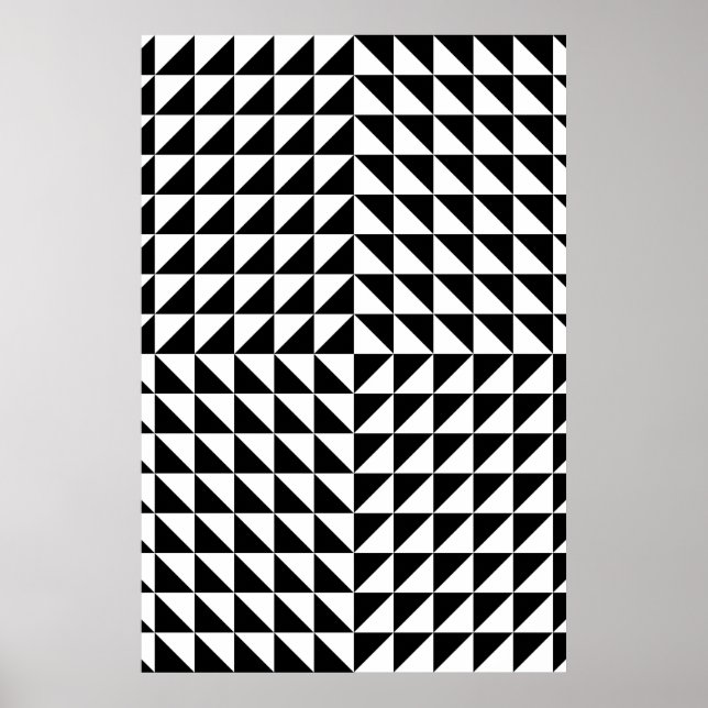 Póster ilusión óptica en negro (Frente)
