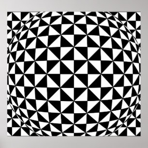 Póster Ilusión óptica triangular de B&W
