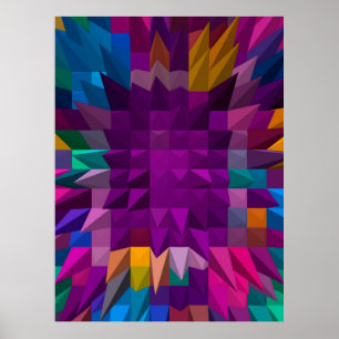 Póster ilustracion 3D o color mosaico de representación 3
