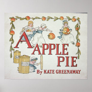 Póster Ilustracion "A" de la 'empanada de Apple Alphabet