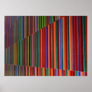 Póster Ilustracion a rayas multicolor