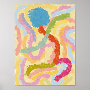 Póster Ilustración abstracta del baile Badja de Cabo Verd