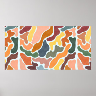 Póster Ilustracion abstracto moderno en tonos tierra.