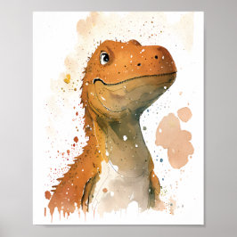 Póster Ilustracion acuático de dinosaurios