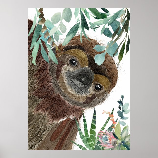 Póster Ilustracion acuático de Sloth (Frente)
