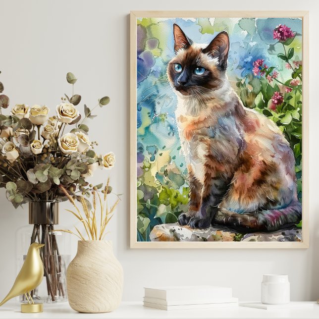 PÓSTER ILUSTRACION ADORABLE CAT WATERCOLOR (Subido por el creador)