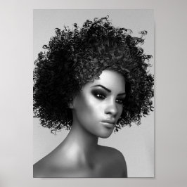 Póster Ilustracion Afro Hair 3D