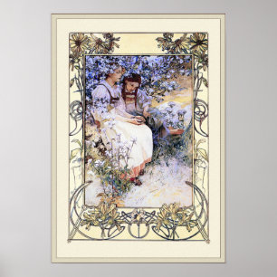 Póster Ilustracion Alphonse Mucha: Las Bestias