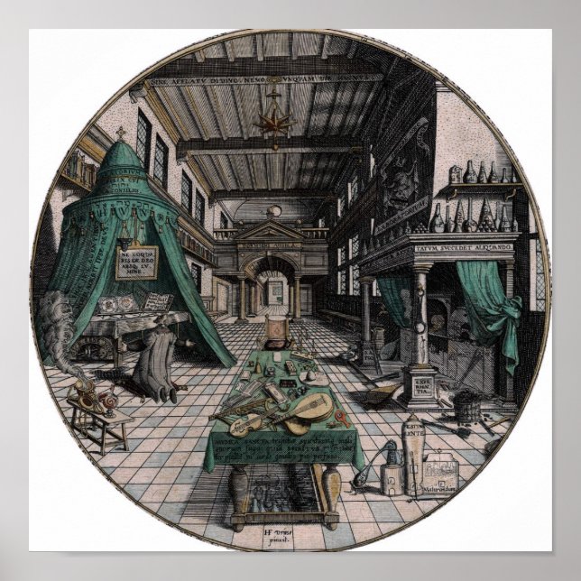 Póster Ilustracion Alquímico Vintage (Frente)