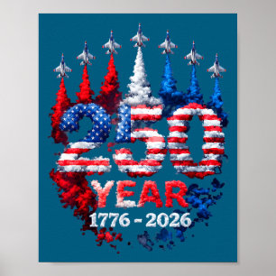 Póster Ilustración americana 250 Aniversario EE. UU. 250