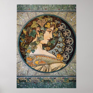 Póster Ilustración Art Nouveau de Alphonse Mucha