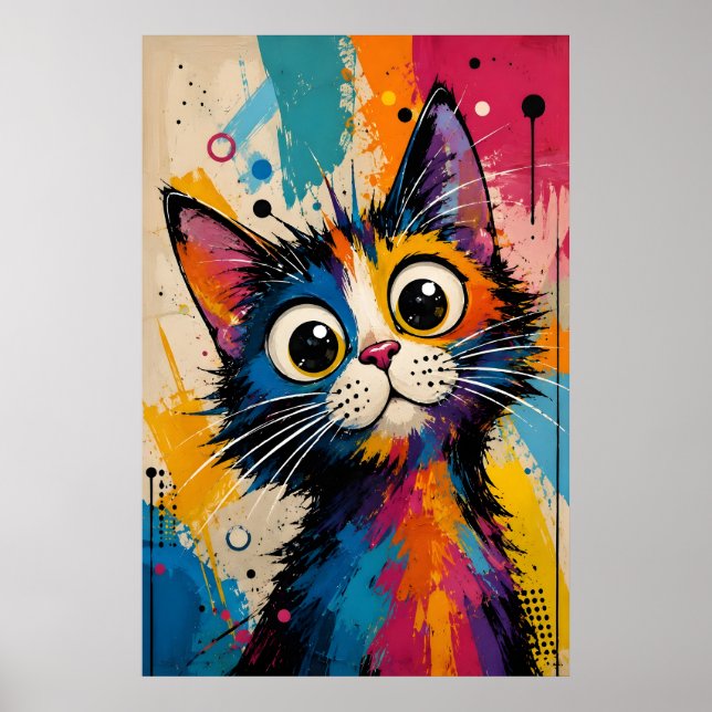 Póster Ilustración artística abstracta y colorida (Frente)
