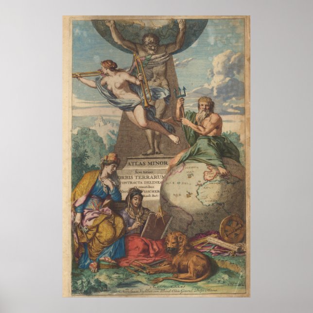 Póster Ilustracion Atlas de época (Frente)