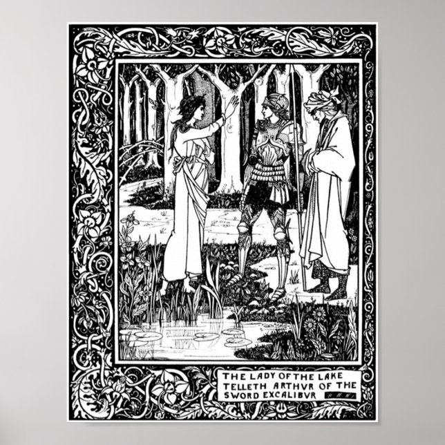 Póster Ilustracion Aubrey Beardsley para la Dama del Lago (Frente)