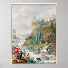 Póster Ilustracion Aves Vintage