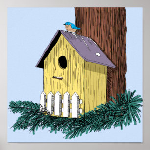 Póster Ilustracion Birdhouse