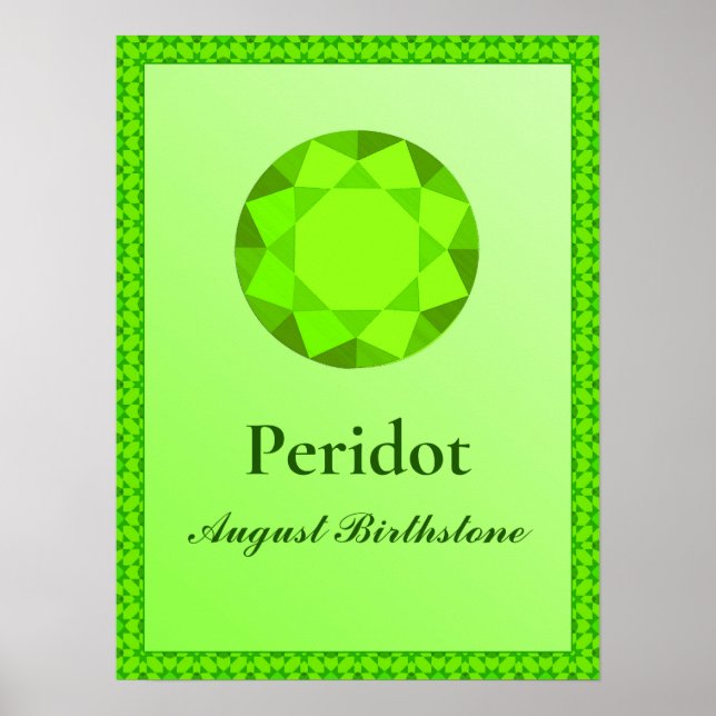 Póster Ilustracion Birthstone para agosto - Poster Perido (Frente)