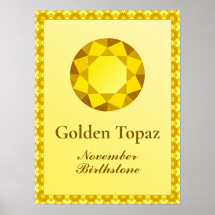 Póster Ilustracion Birthstone para noviembre - Topaz