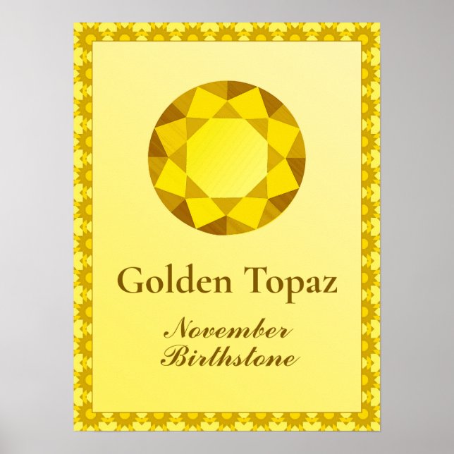 Póster Ilustracion Birthstone para noviembre - Topaz (Frente)