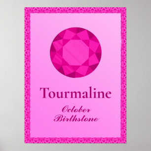 Póster Ilustracion Birthstone para octubre - Tourmaline