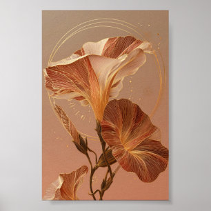 Póster Ilustración Botánica de Cala de Naranja Quemada