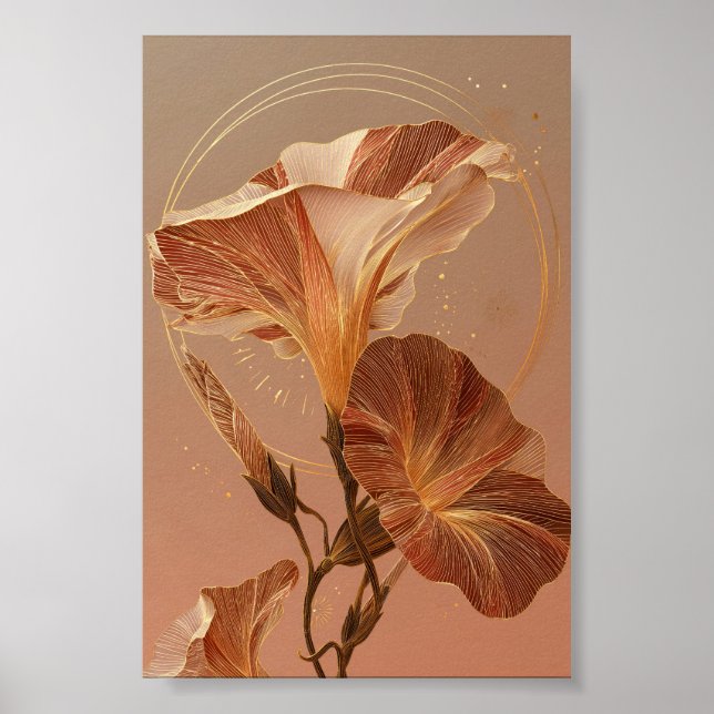 Póster Ilustración Botánica de Cala de Naranja Quemada (Frente)