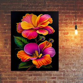 Póster Ilustracion Botánico Amarillo Floral